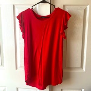 Red ruffle sleeveless top